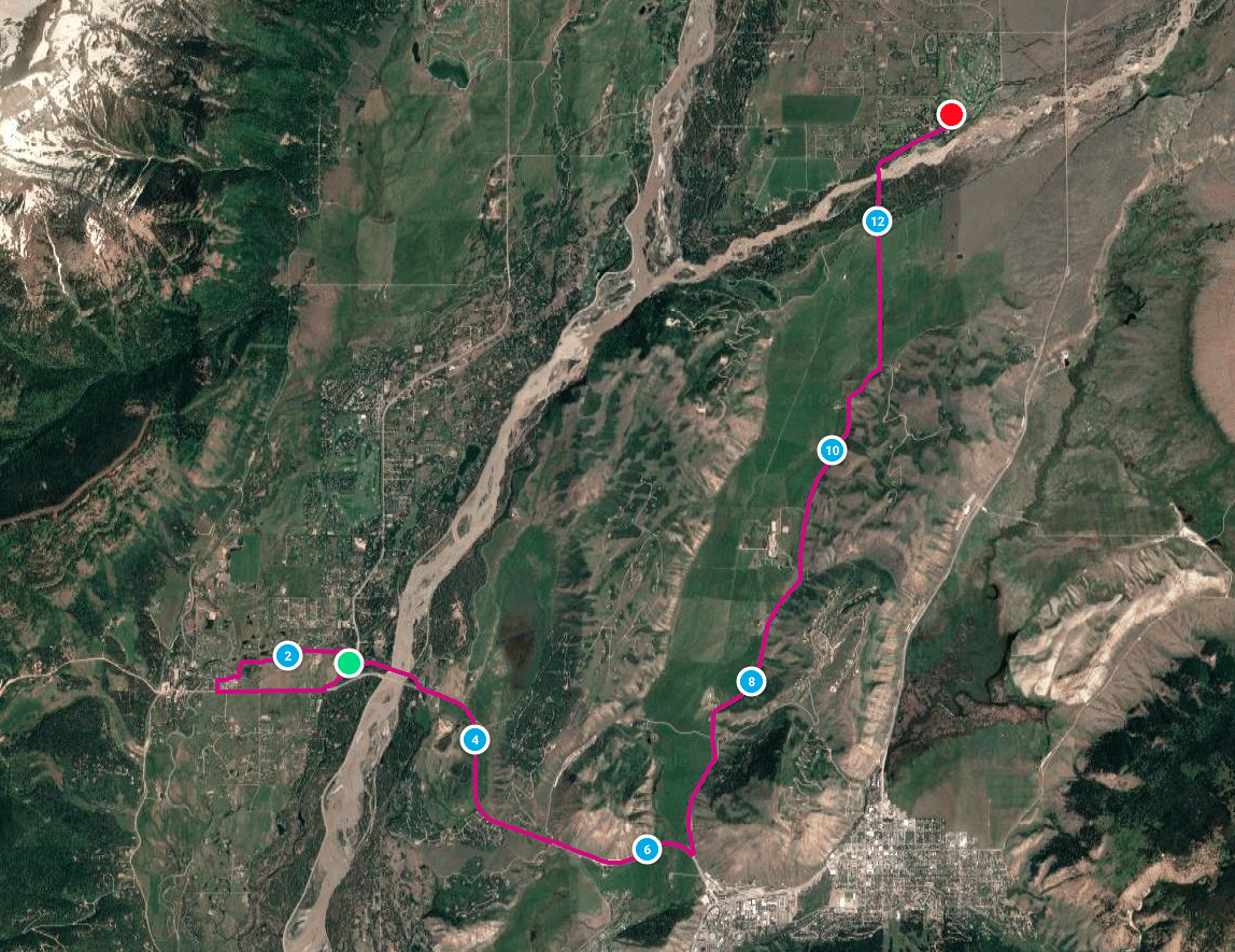 satellite of the Grand Teton Half Marathon course