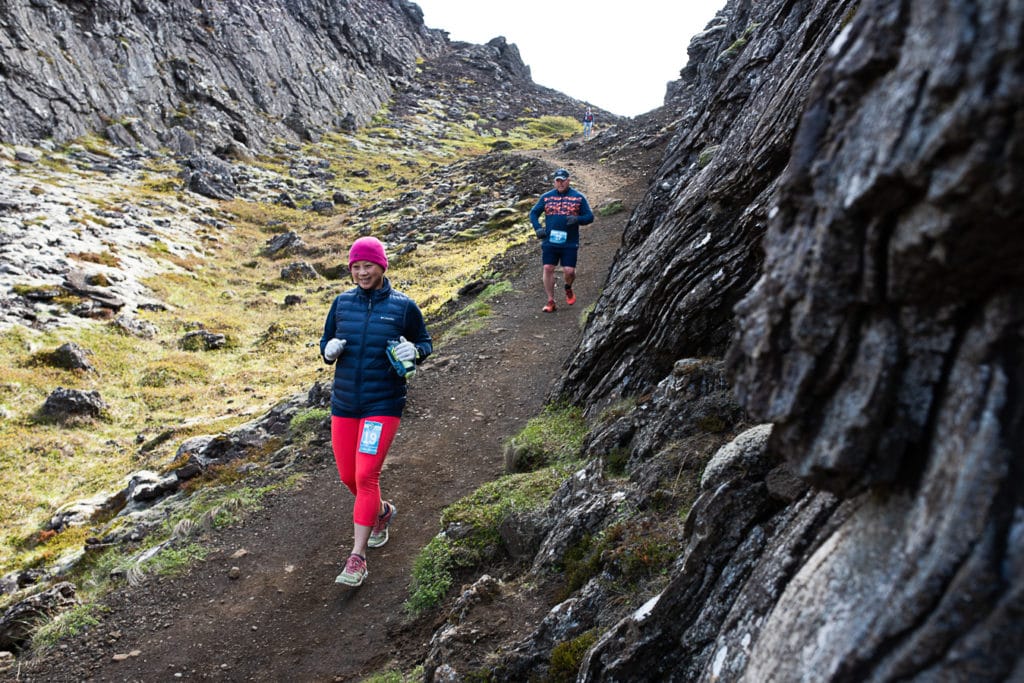 two runners in the countryside of Iceland
