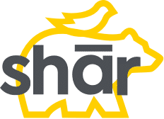 Shār Logo Logo for Shar brand with a bear and bird