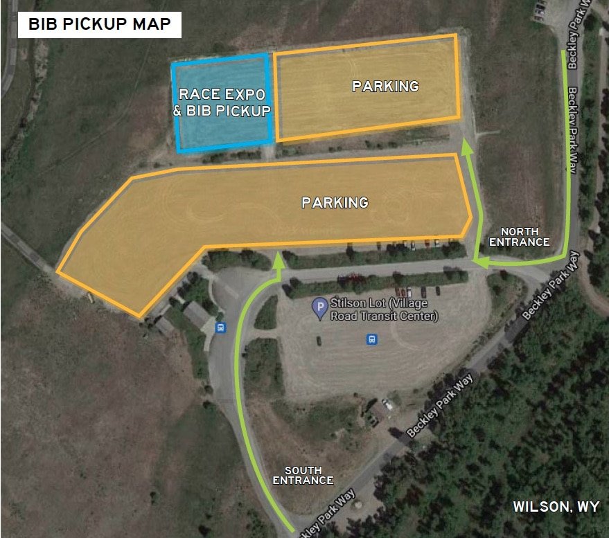google map of the Stilson Parking lot with parking areas and expo area marked in the upper two lots