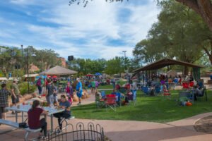 Kanab headquarters where runners enjoy live music, daily meals, yoga, and activities for the family