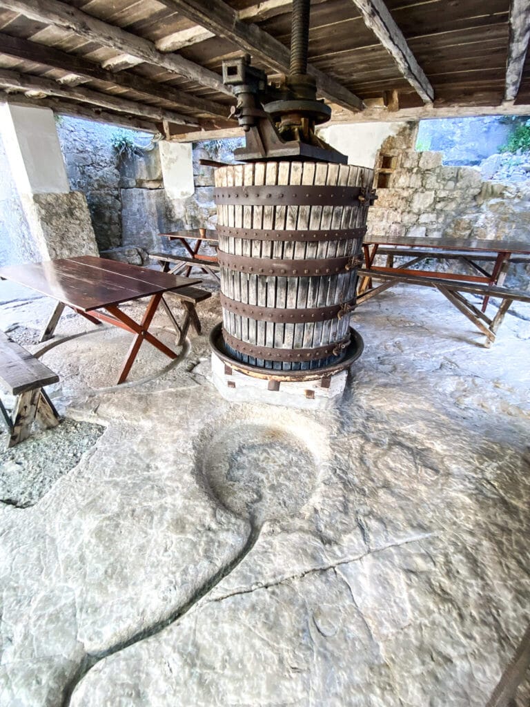 An olive press used for making olive oil