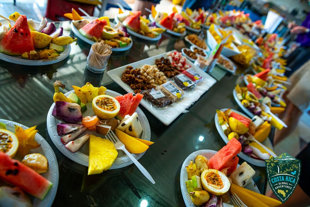 Tropical fruit and sweets tasting