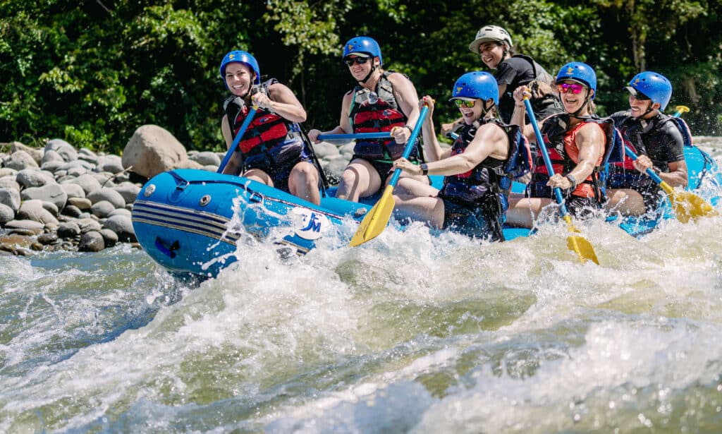 white water rafting group