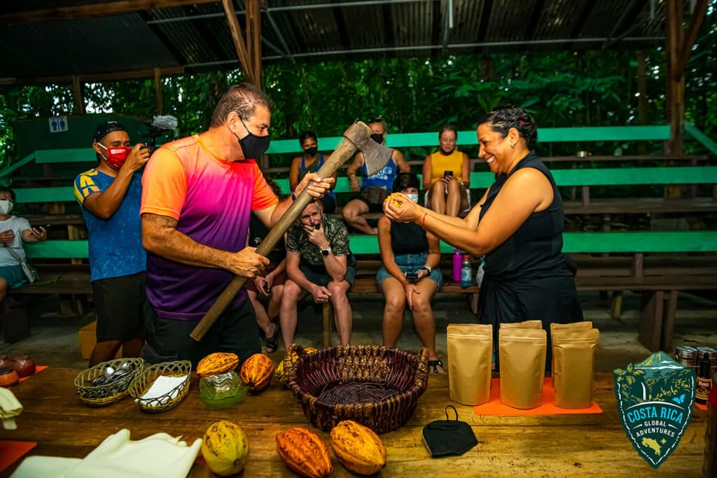 A demonstration at a chocolate workshop