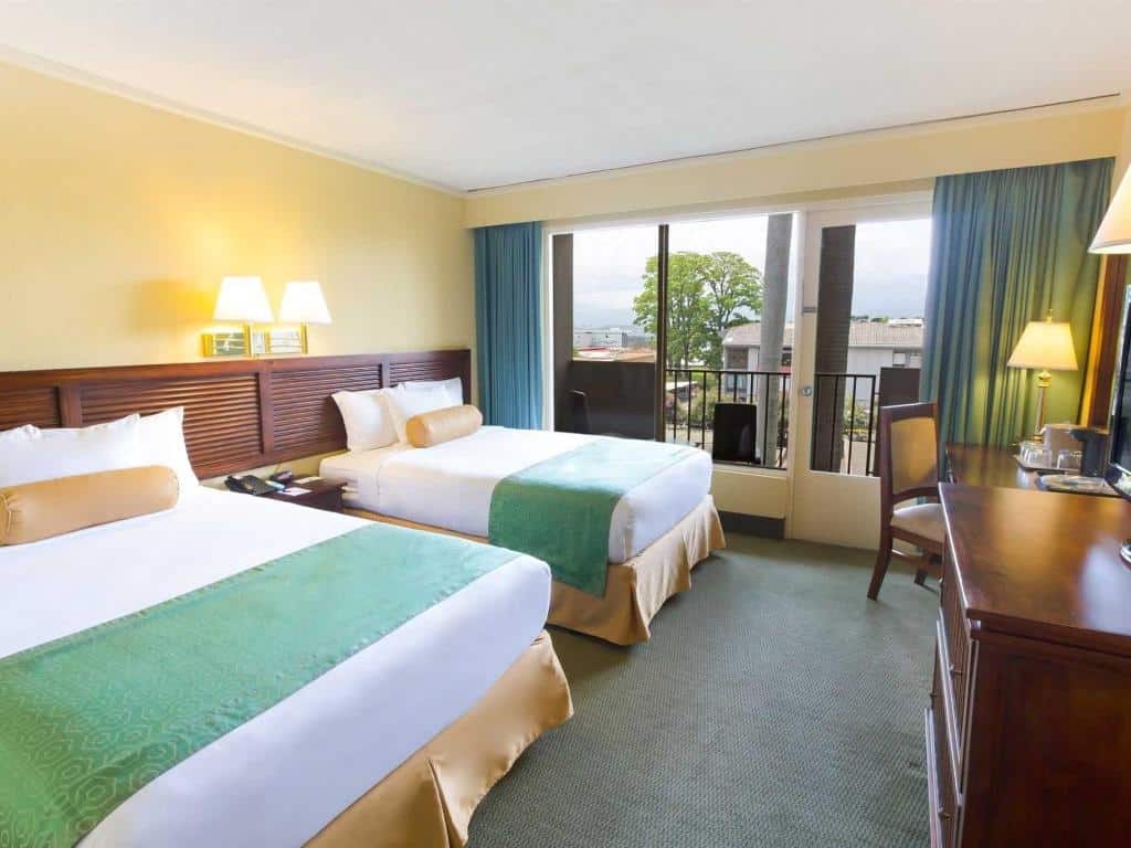 Hotel room with two queen beds