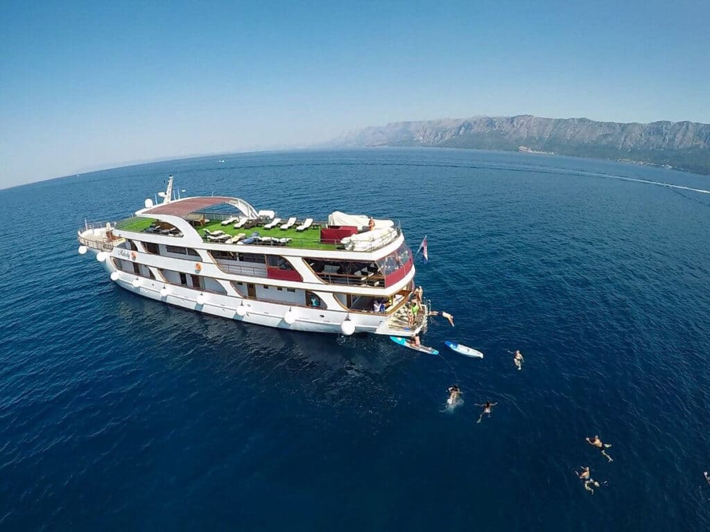 Swimming off the yacht