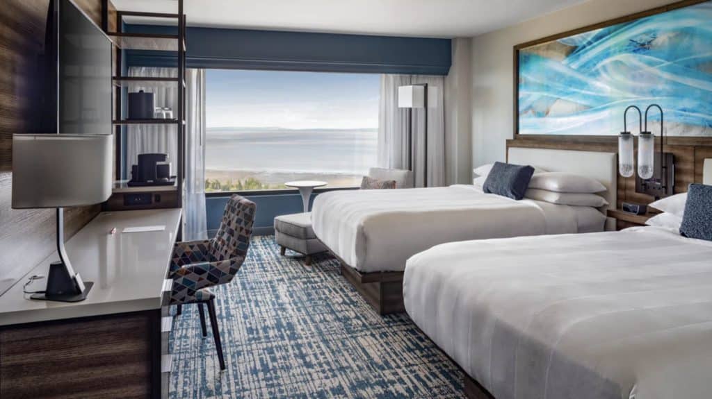 Double room at the Marriott Downtown in Anchorage