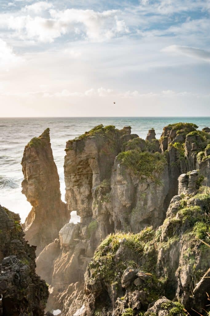 The Punakaiki pancake rocks of New Zealand's coast