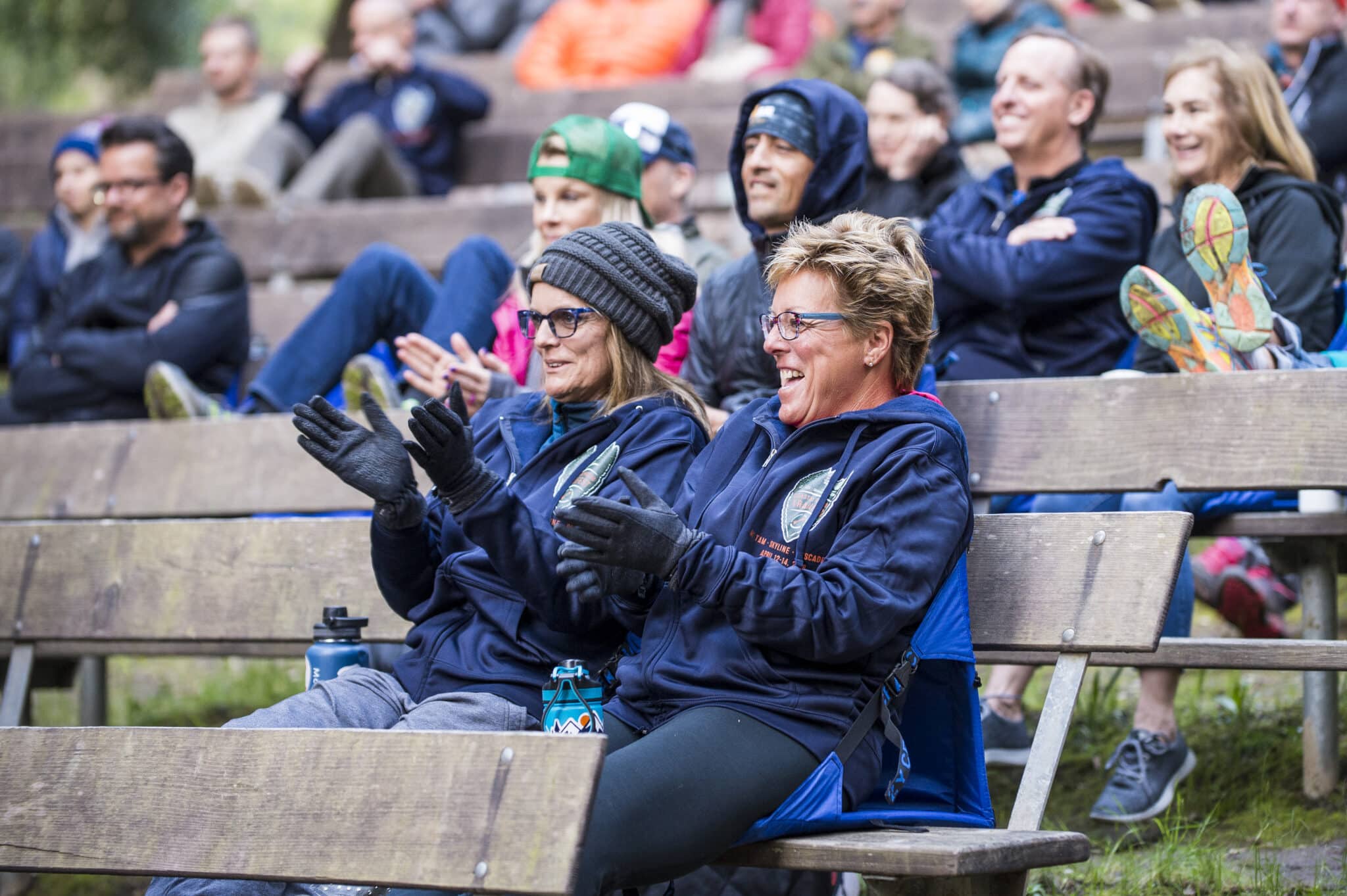Vacation Races runners enjoying a post-race activity at Trailfest campsite