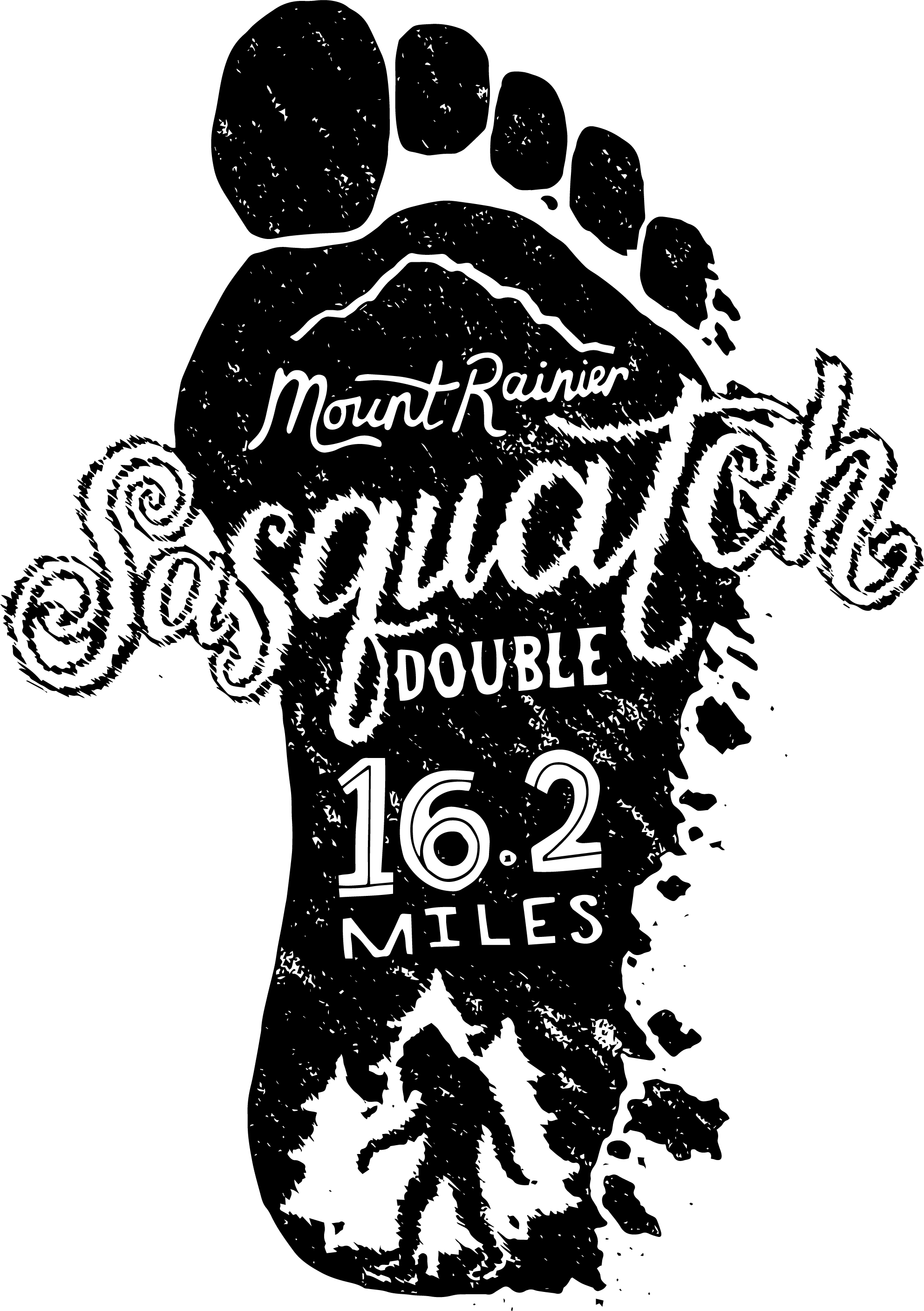 Sasquatch Double-transp image of a sasquatch footprint with the details of the Sasquatch Double by Vacation Races