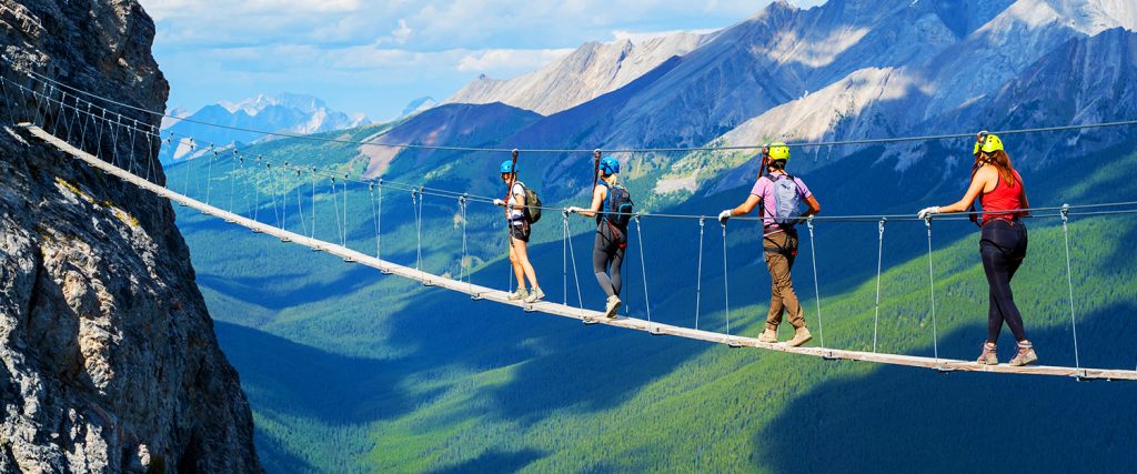 Brave the heights on the Banff Via Ferrata to experience sweeping glacial landscapes